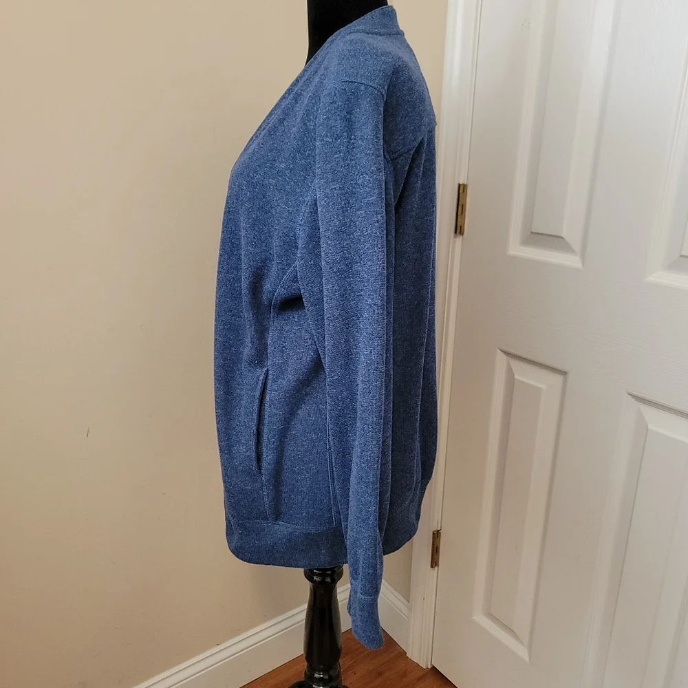 Territory Ahead Vintage Heather Blue V Neck Full Zip-Up Fleece Jacket Size L - Picture 3 of 9